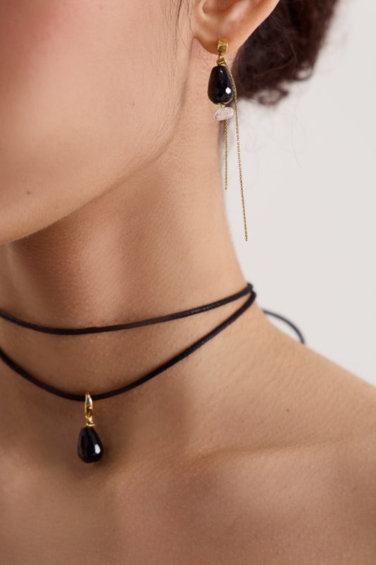Lyra Earrings with Quartz