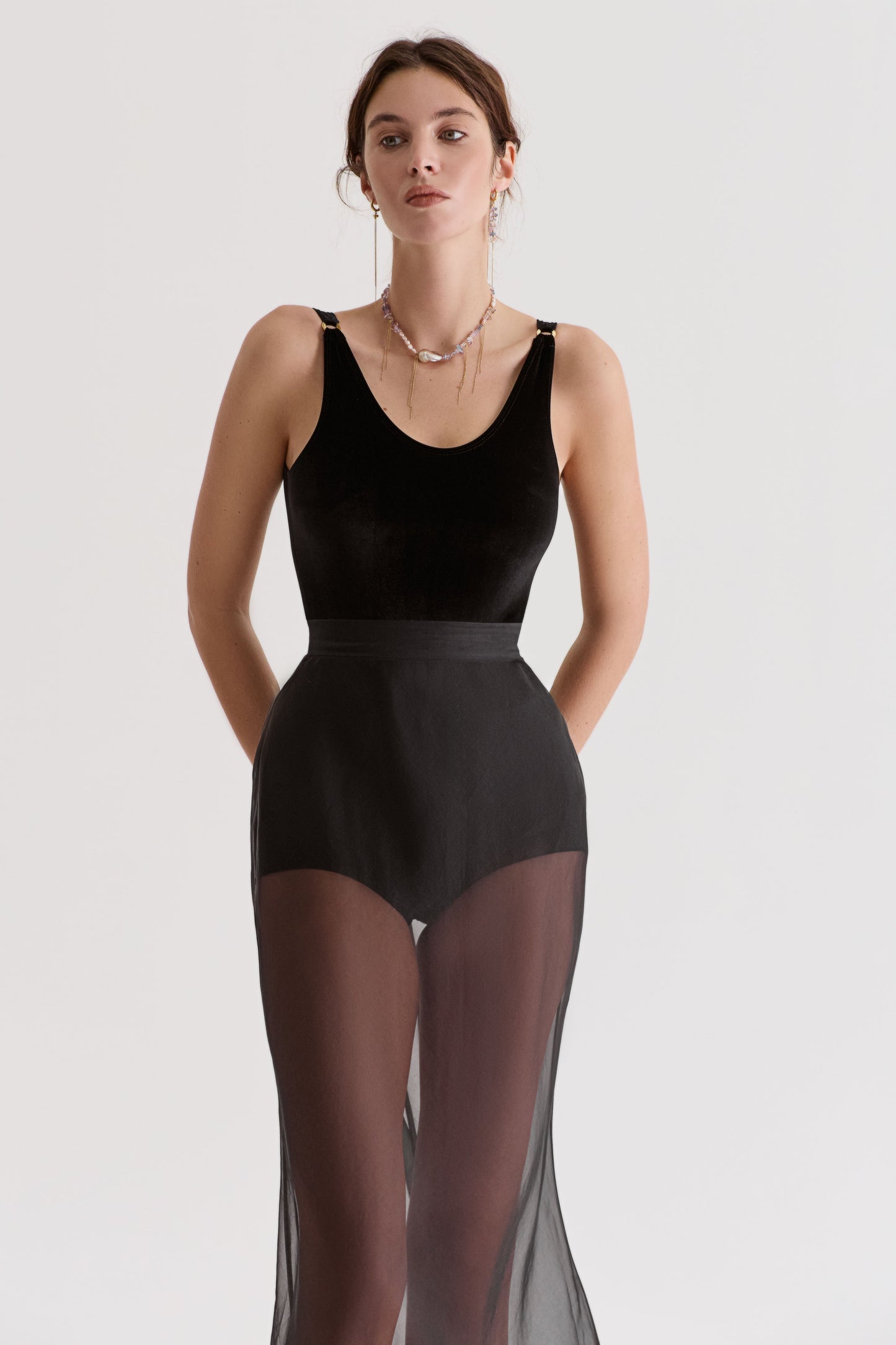 Bodysuit Éna in Black Velvet
