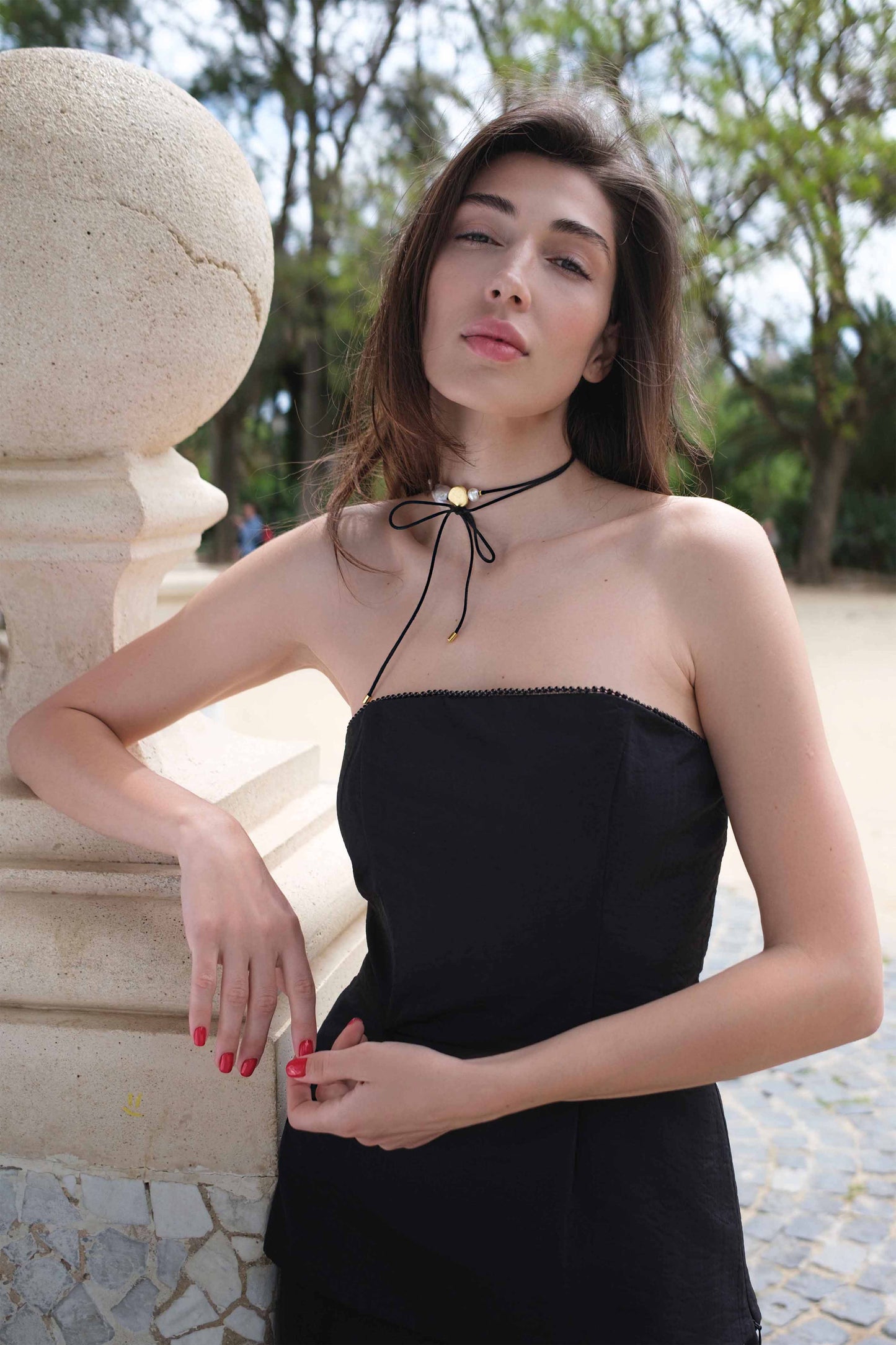 Peplum Top Delos in Black