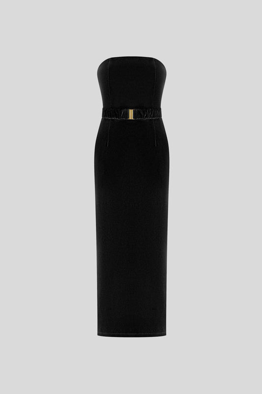 Dress Éna in Black Velvet