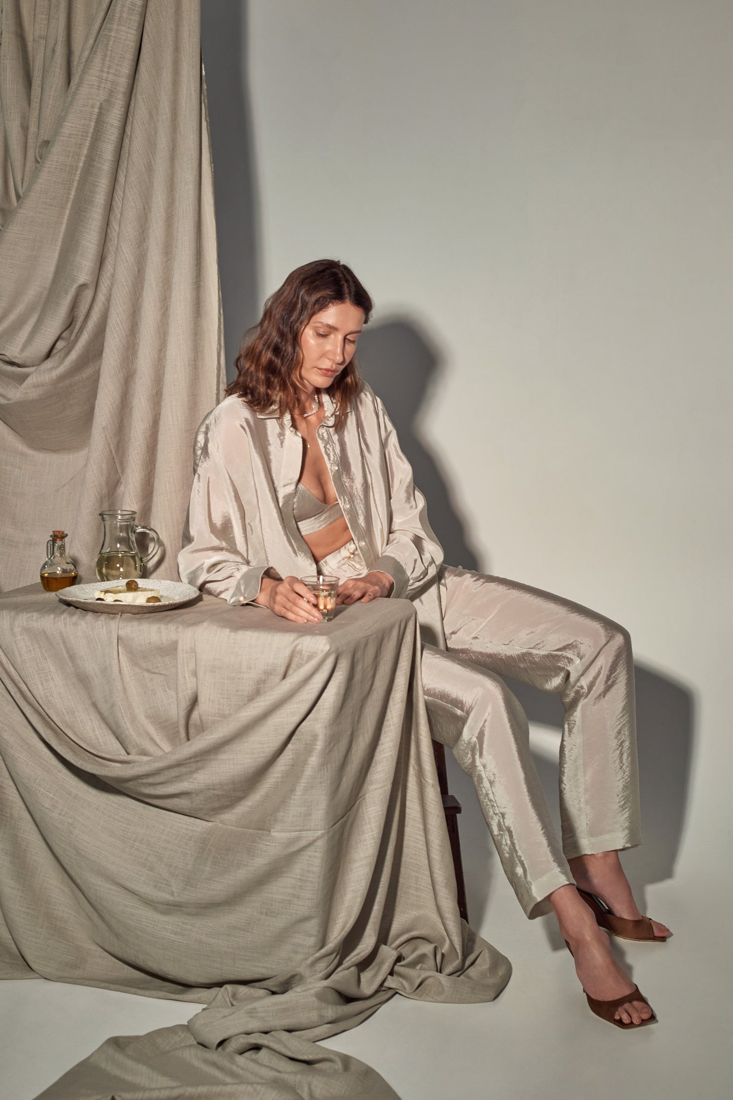 Shirt Evia in Oyster Gray