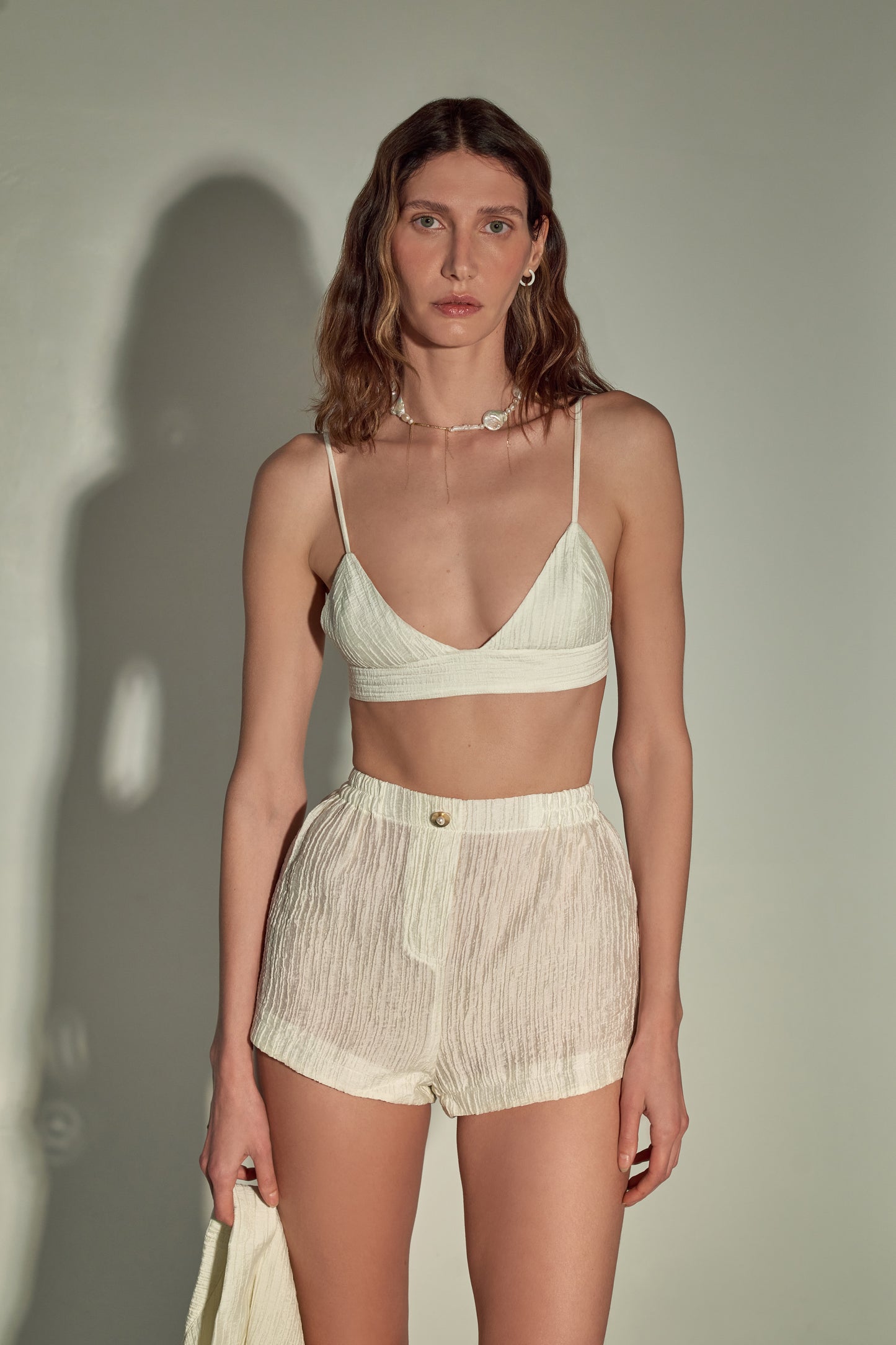 Pearl White Shorts Evia