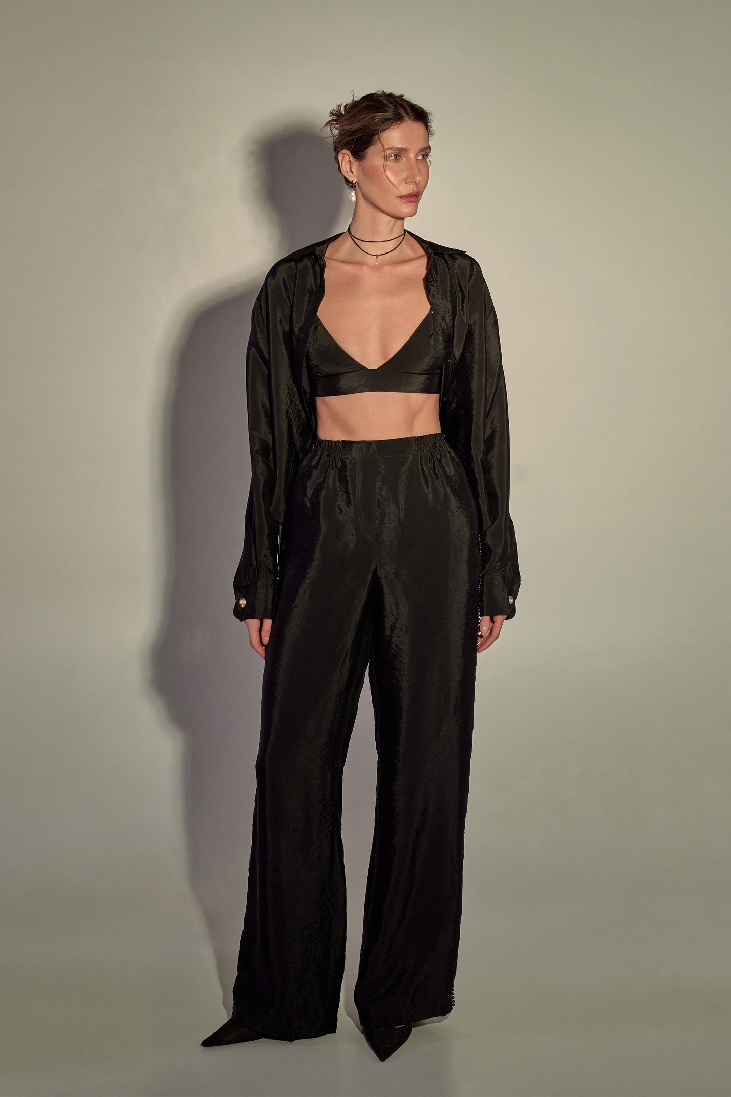 Trousers Palazzo Delos in Black