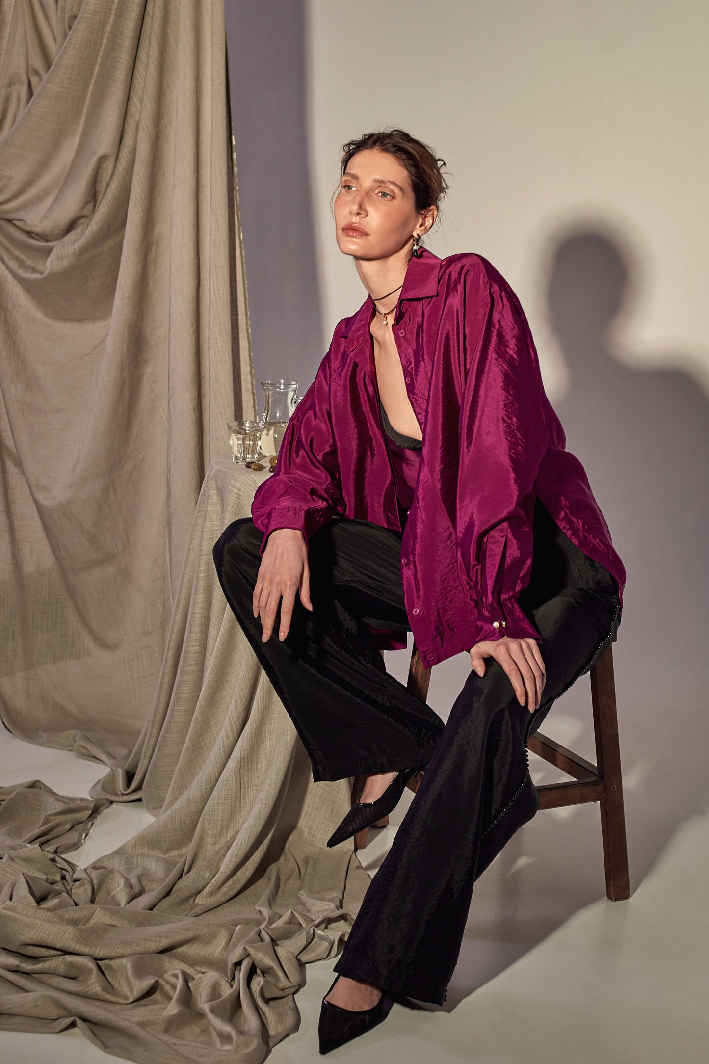 Trousers Palazzo Delos in Black