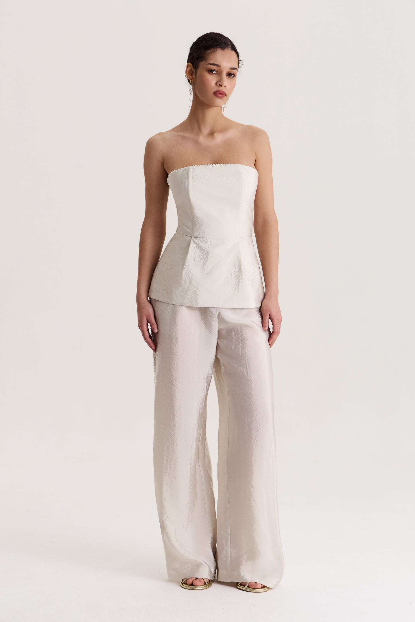 Trousers Palazzo Delos in Oyster Gray
