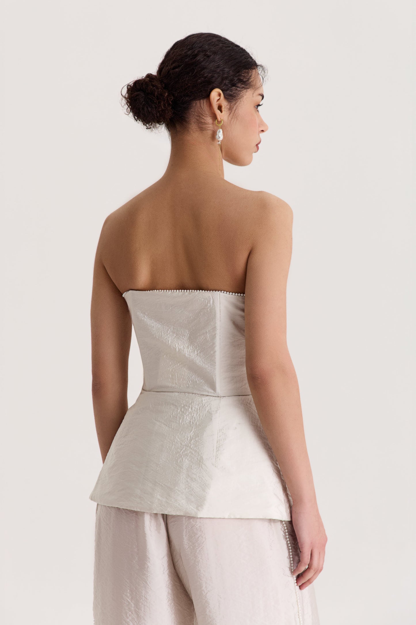 Peplum Top Delos in Oyster Gray