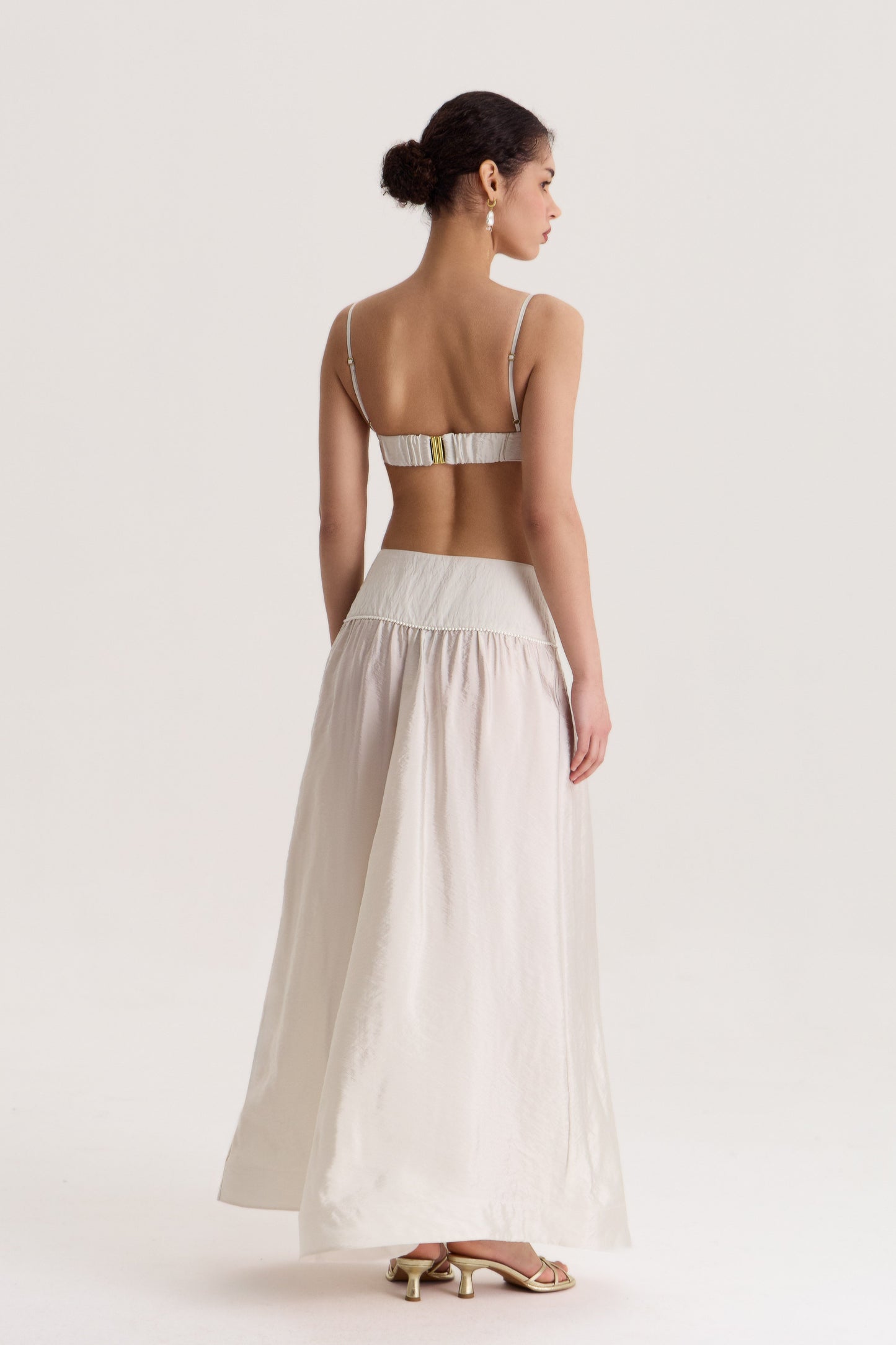 Skirt Delos maxi in Oyster-grey