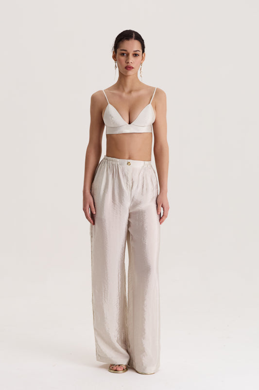 Trousers Palazzo Delos in Oyster Gray