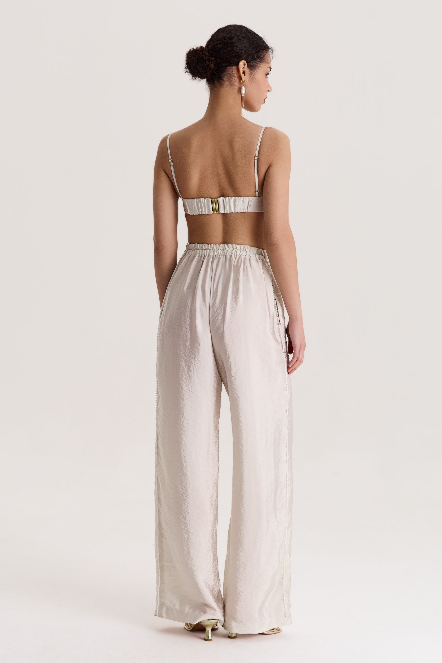 Trousers Palazzo Delos in Oyster Gray