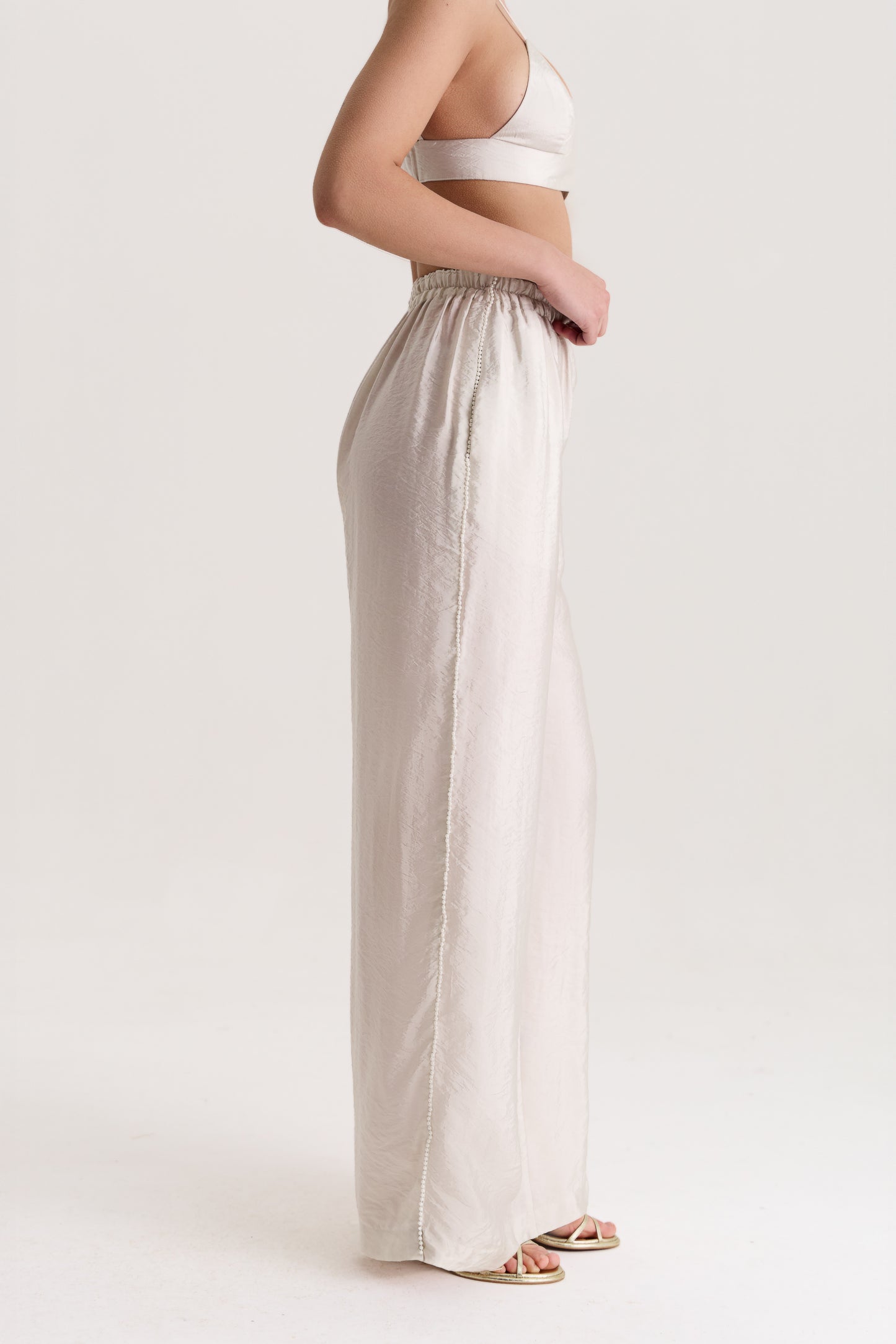 Trousers Palazzo Delos in Oyster Gray