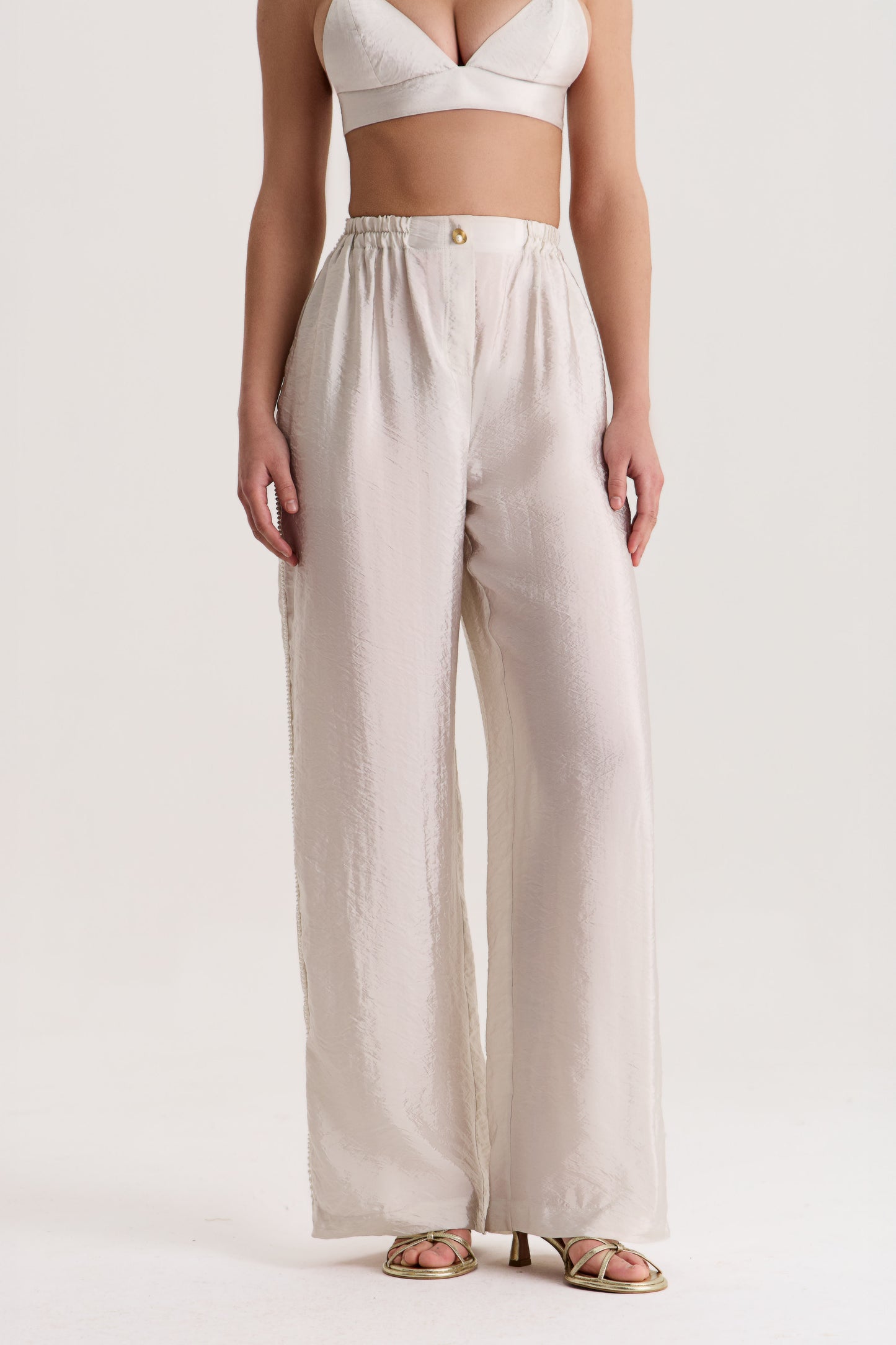 Trousers Palazzo Delos in Oyster Gray