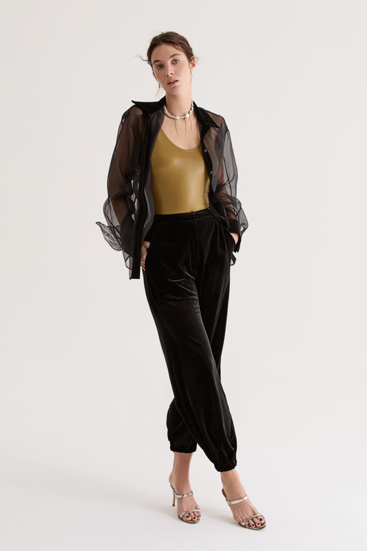 Aladdin Trousers in Black Velvet