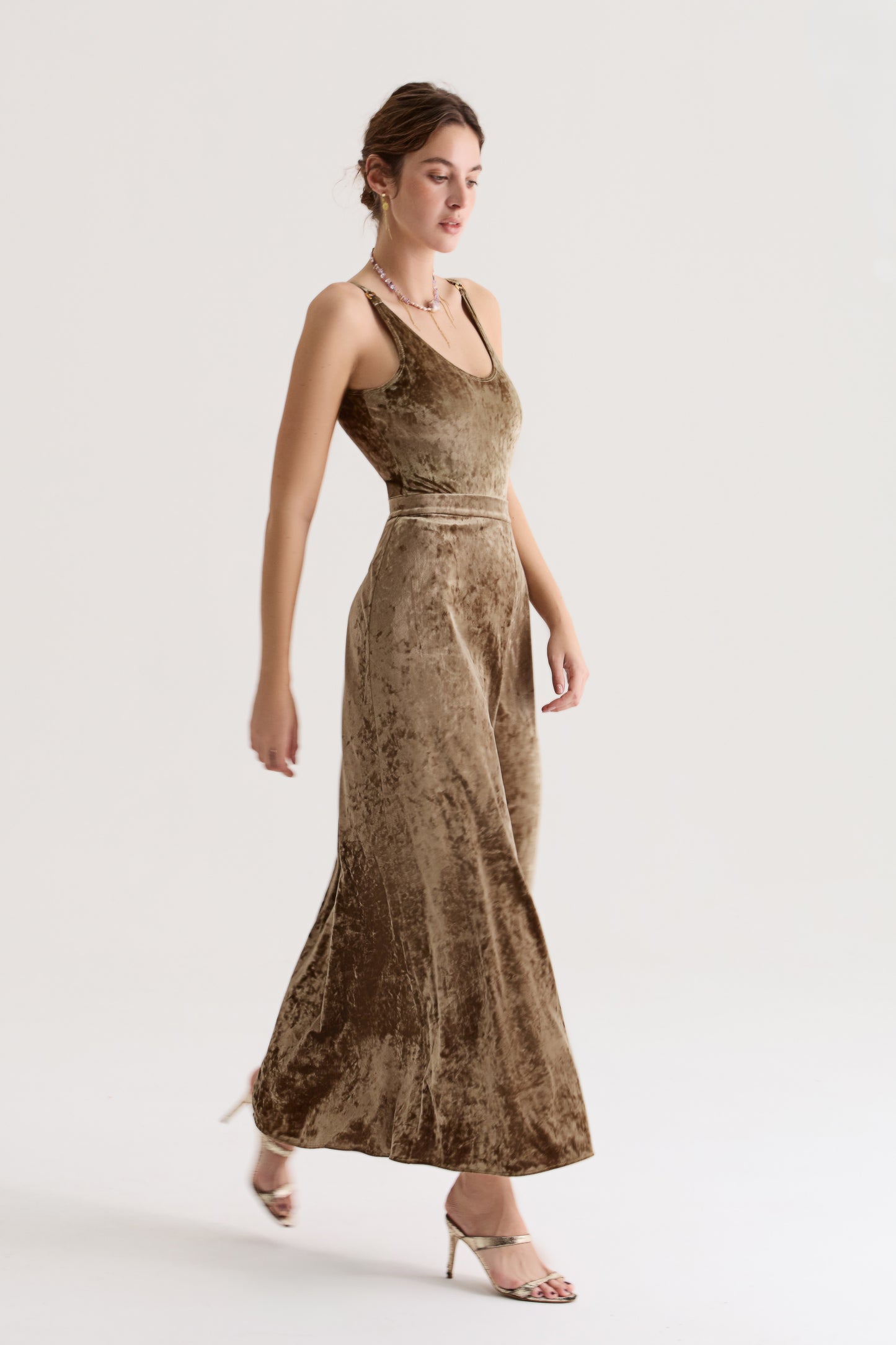 Siren's Skirt in Olive Velvet