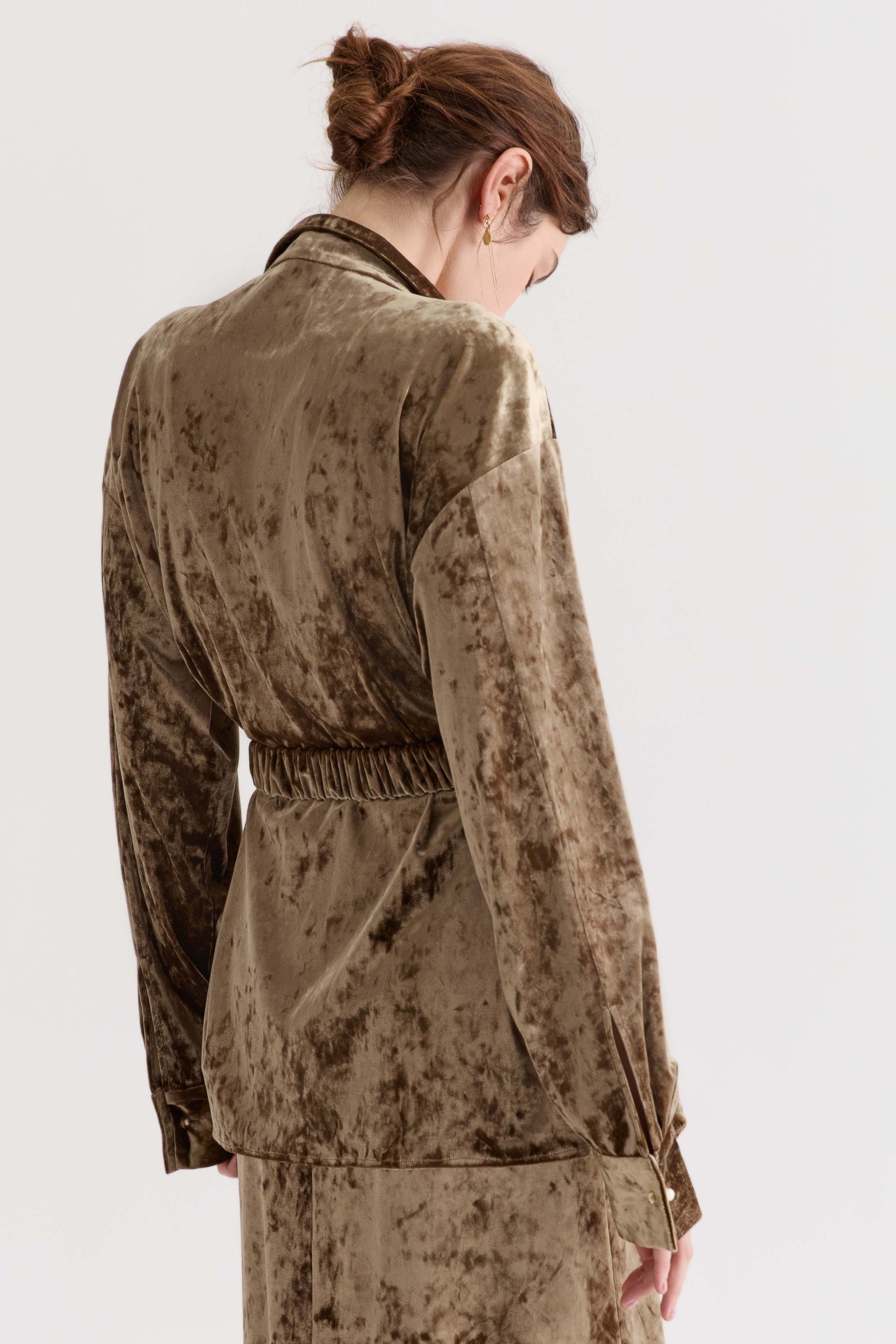 Siren's Shirt in Olive Velvet