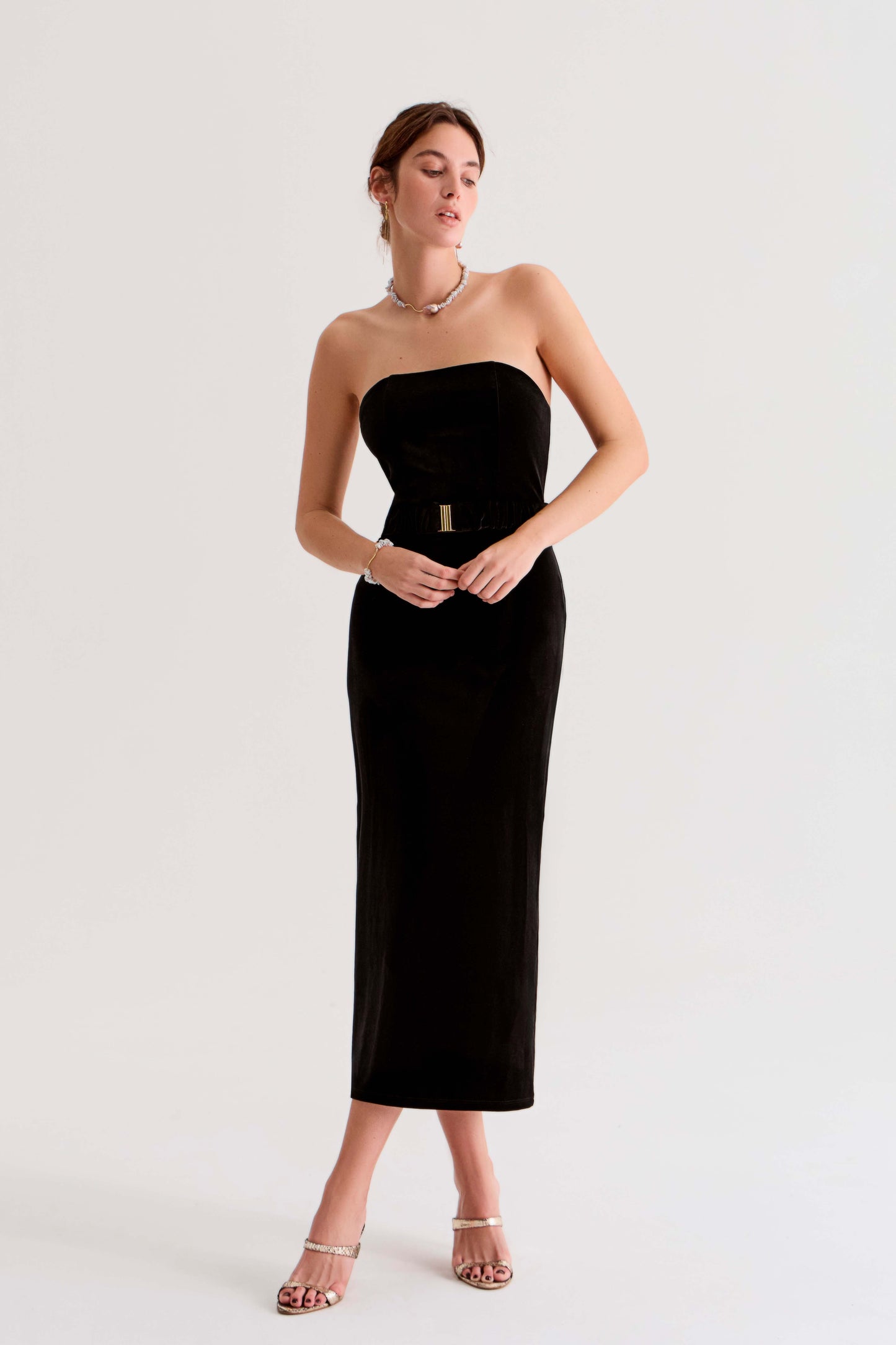 Dress Éna in Black Velvet