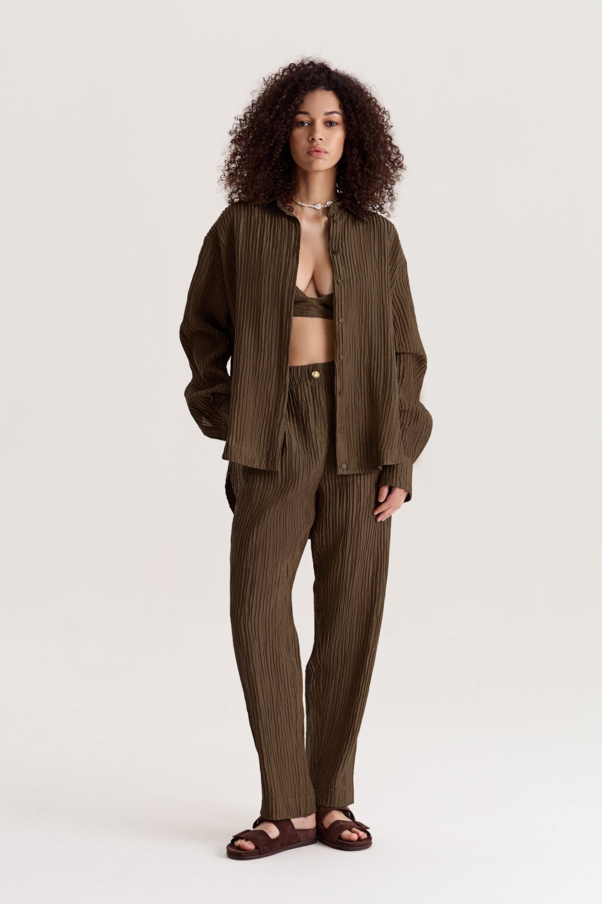 Trousers Evia in Olive Umber