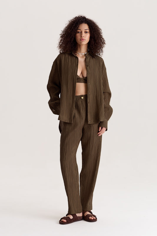 Trousers Evia in Olive Umber