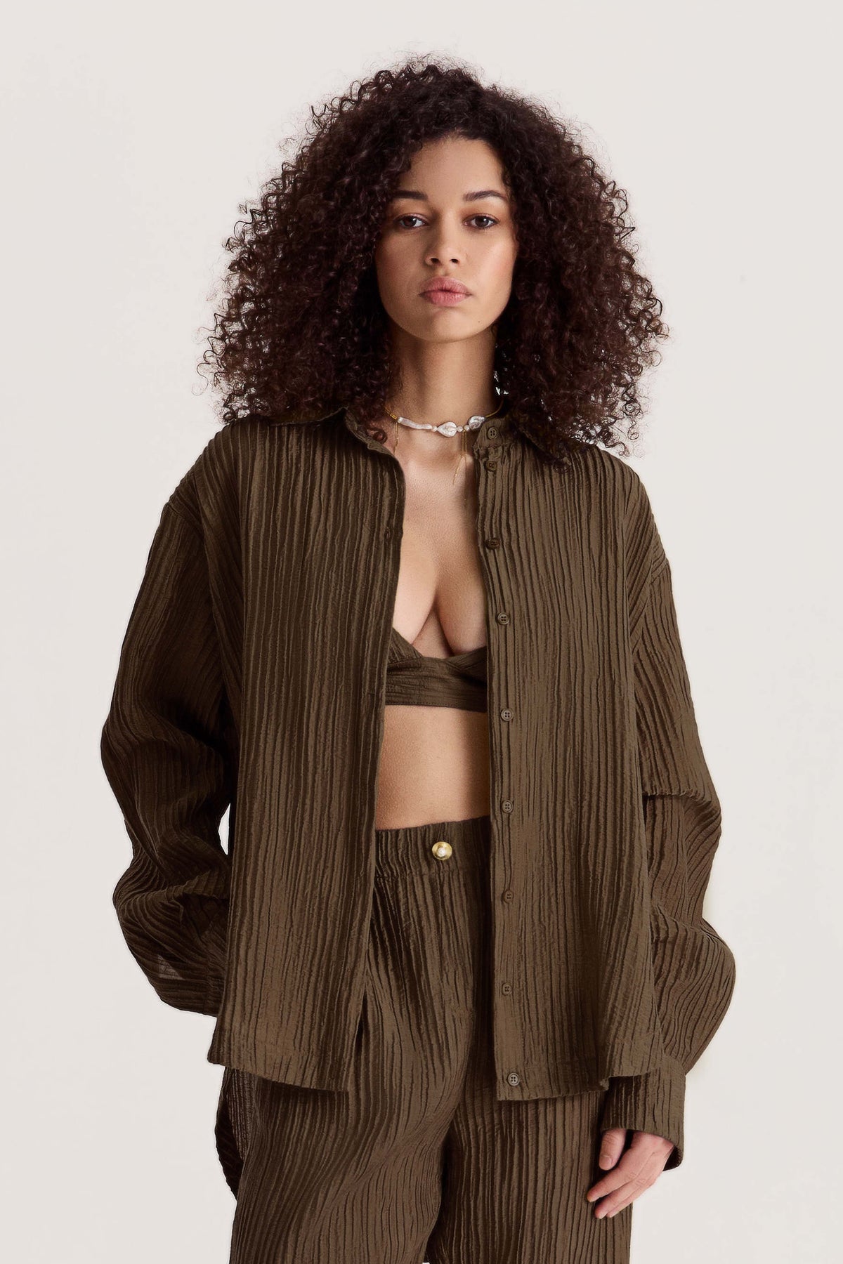 Shirt Evia in Olive Umber