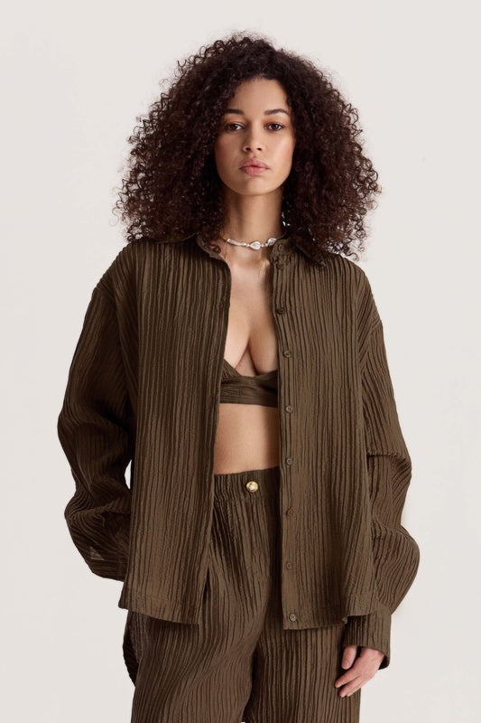 Shirt Evia in Olive Umber