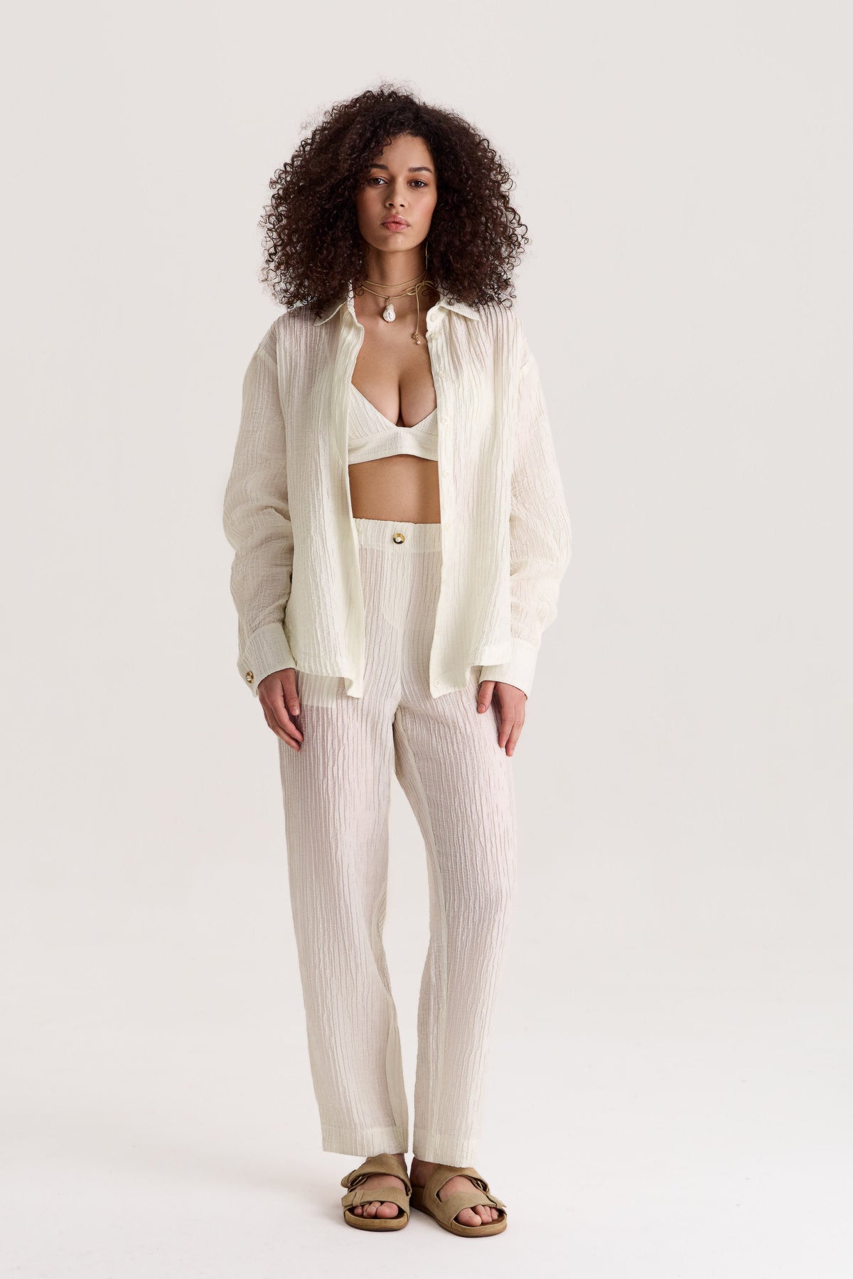 Trousers Evia in Pearl White
