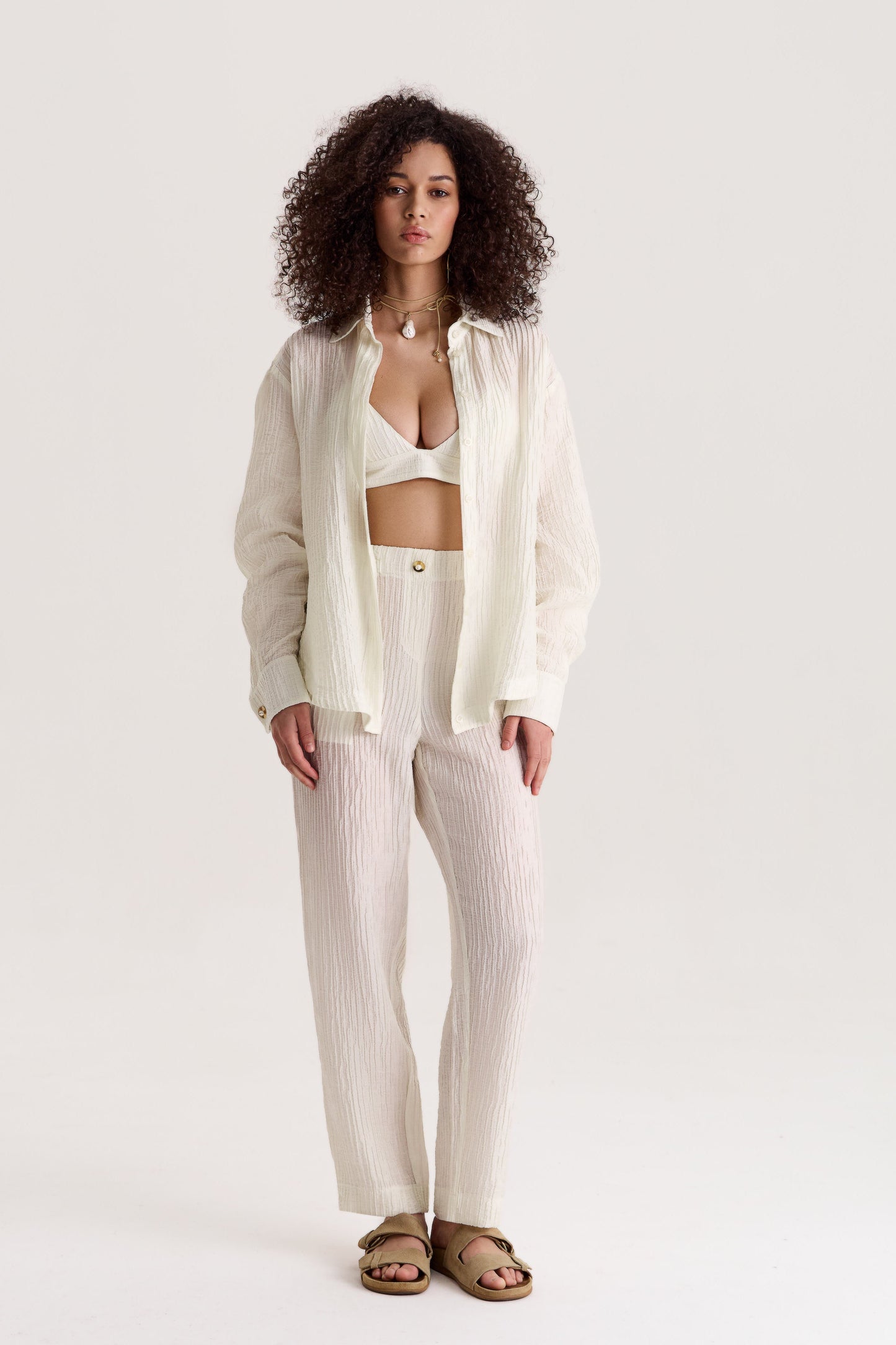 Trousers Evia in Pearl White