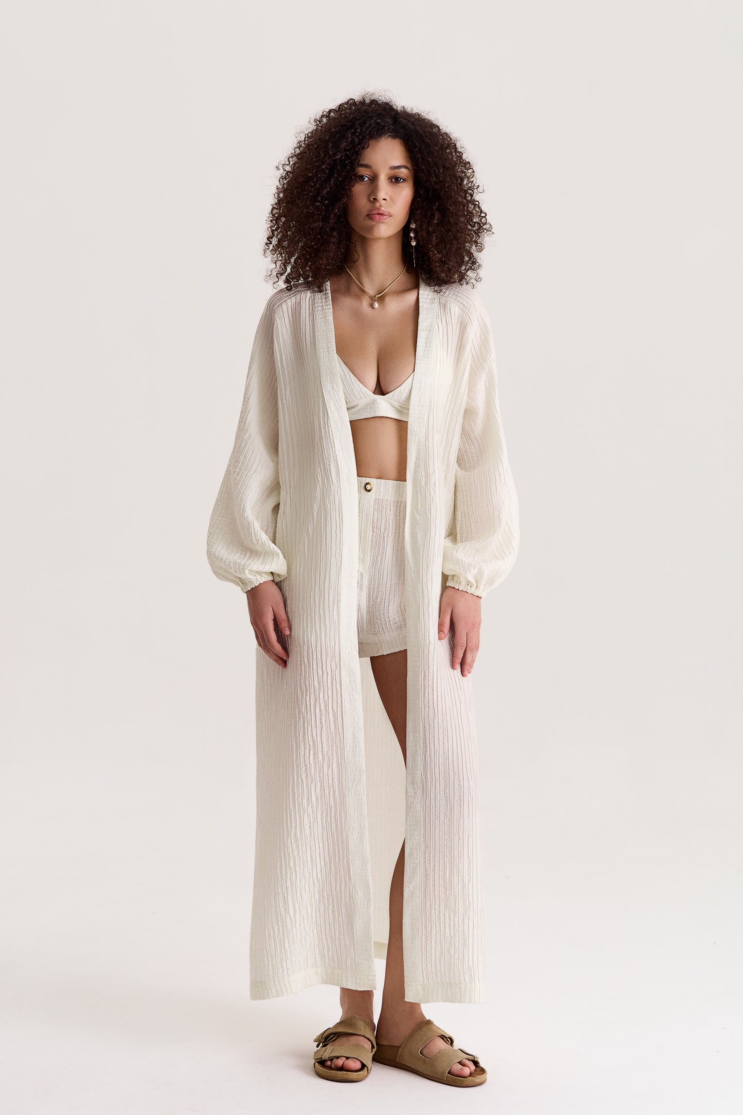 COMING SOON Evia Wrap Dress in Pearl White
