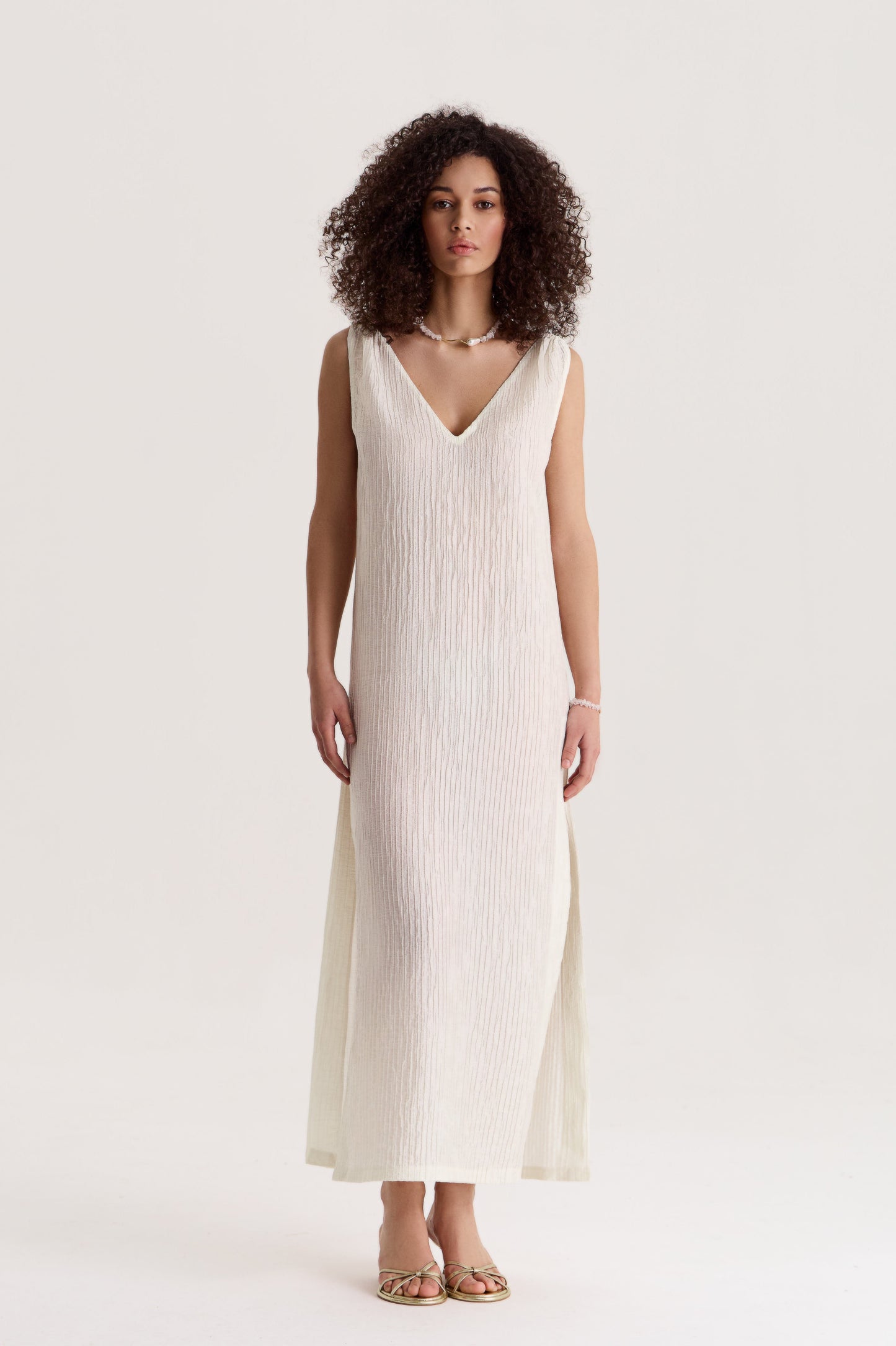 Evia Dress in Pearl White