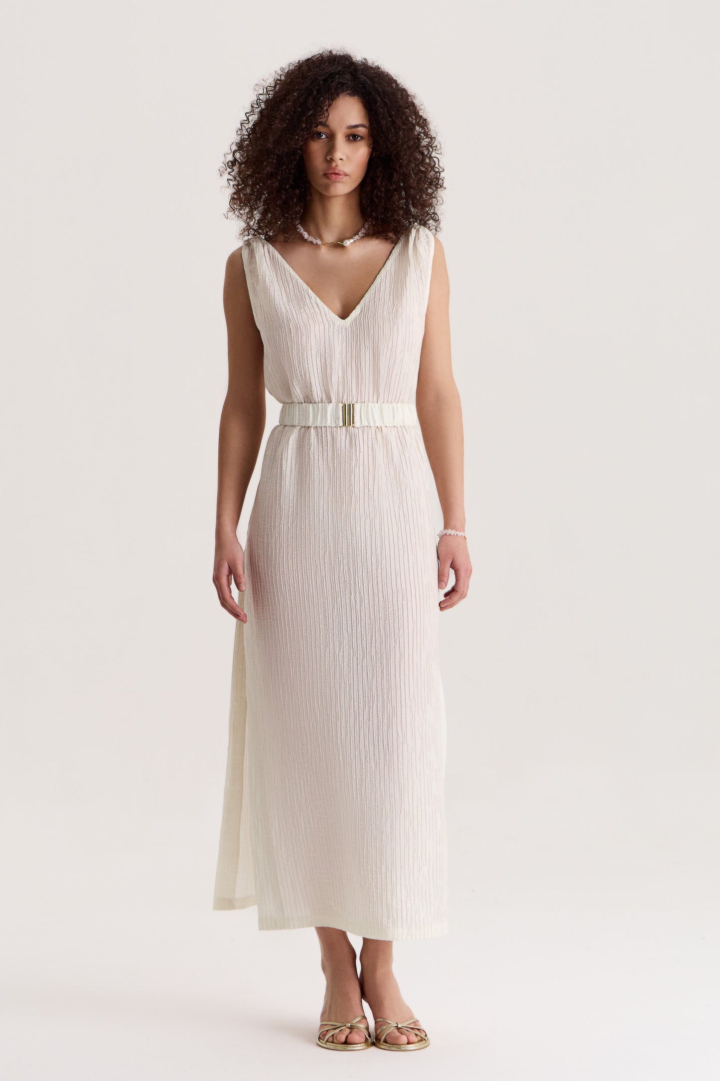 Evia Dress in Pearl White