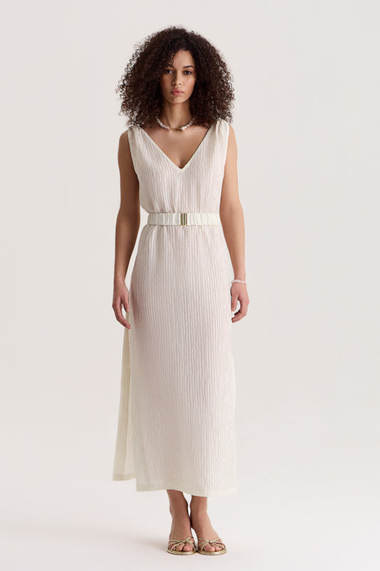 Evia Dress in Pearl White