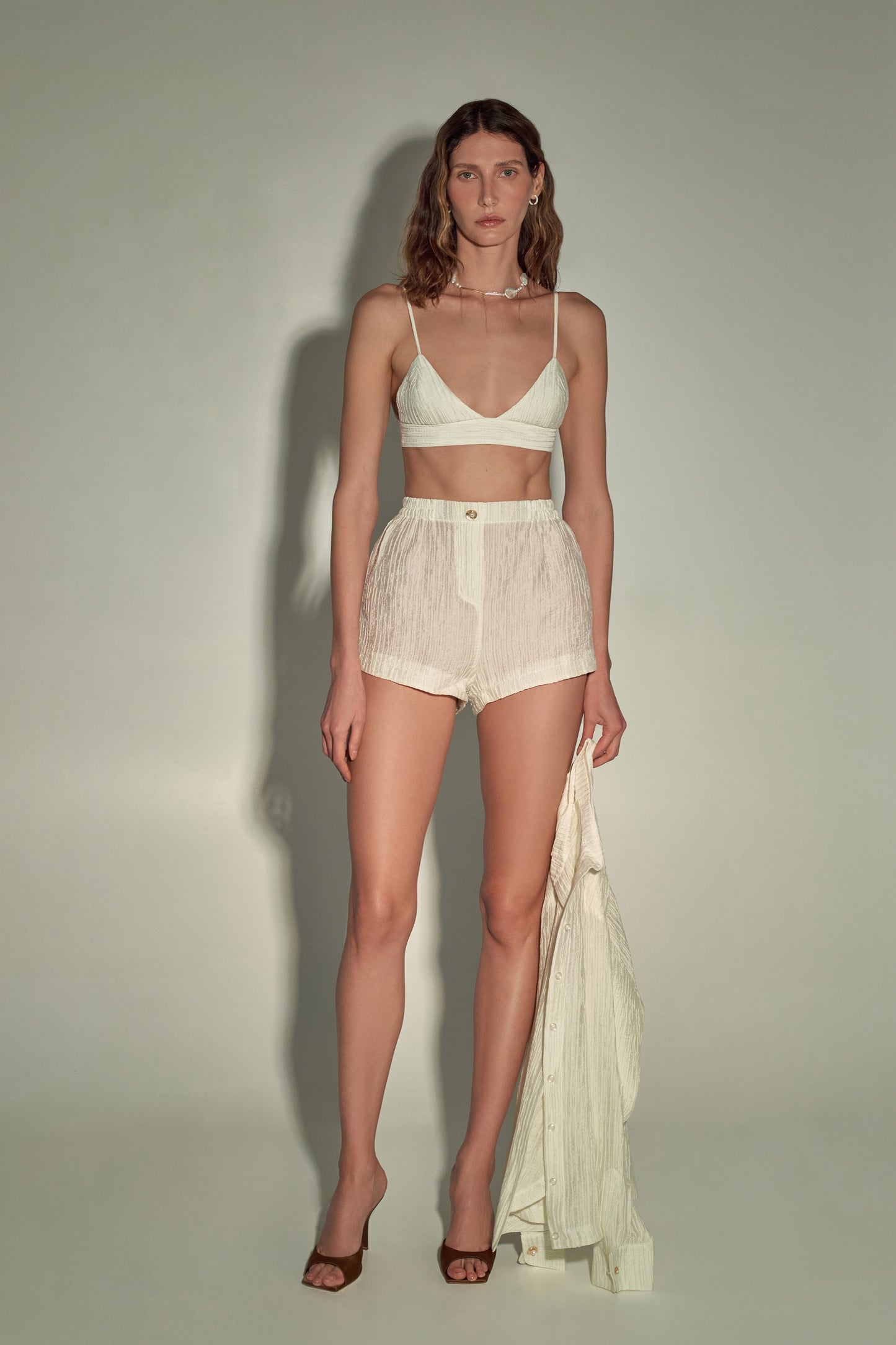Pearl White Shorts Evia