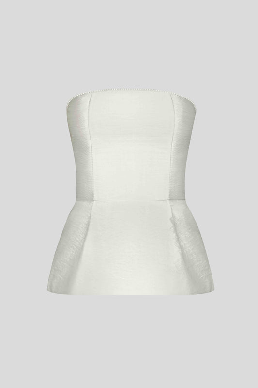 Peplum Top Delos in Oyster Gray