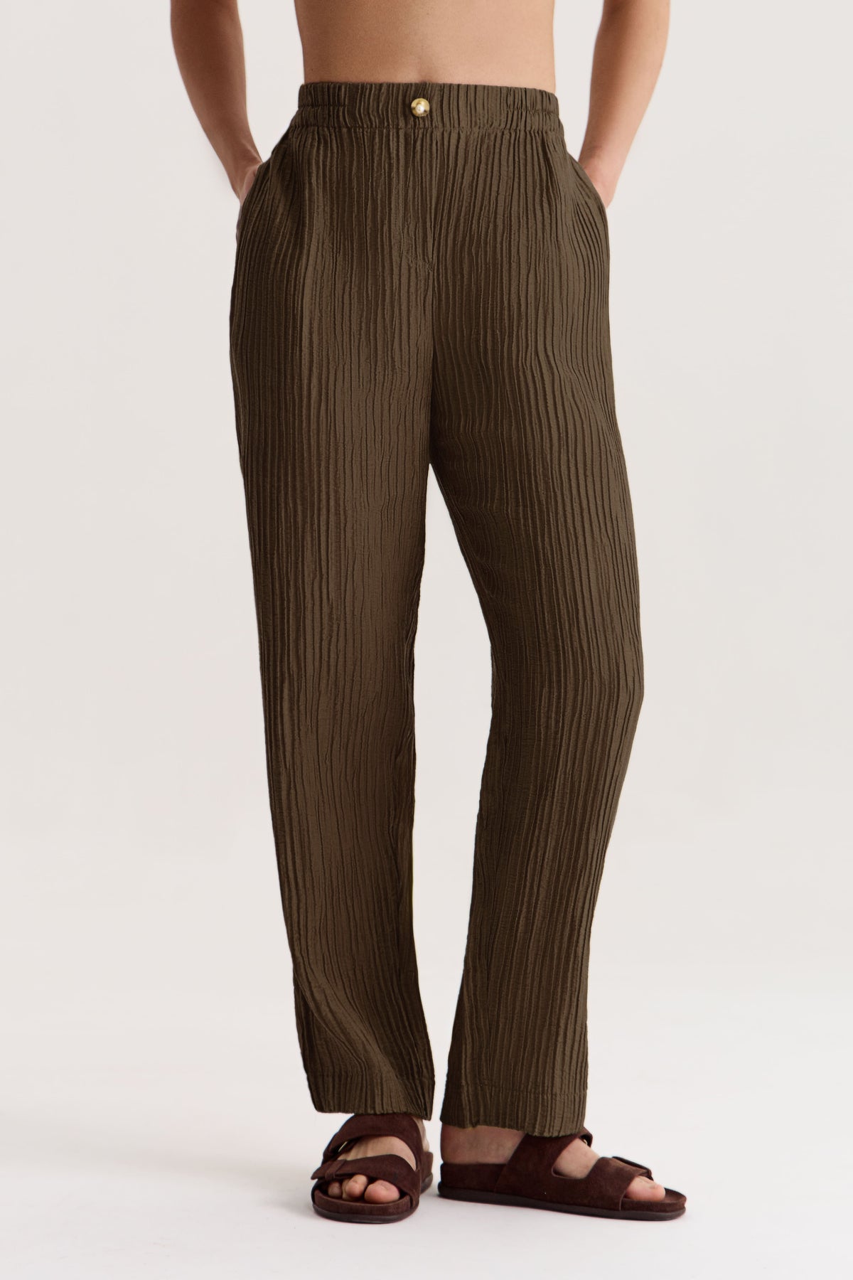 Trousers Evia in Olive Umber